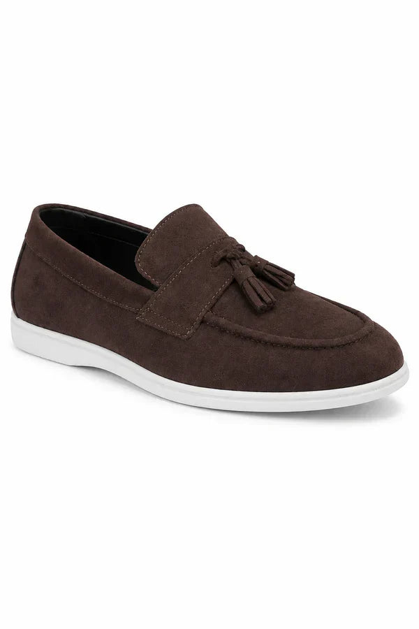 Sabin | Suede Tassel Loafers, Grip Sole