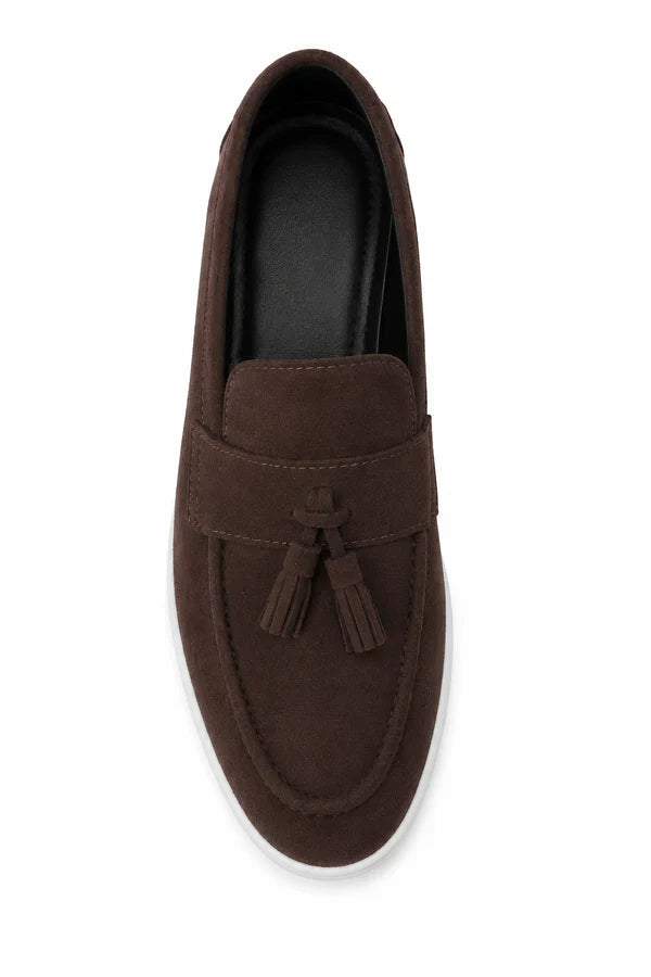 Sabin | Suede Tassel Loafers, Grip Sole