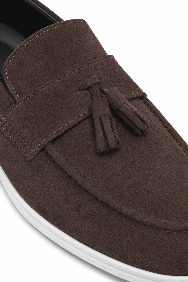 Sabin | Suede Tassel Loafers, Grip Sole