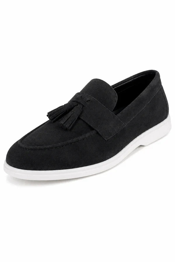 Lazare | Suede Tassel Loafers, Rubber Sole
