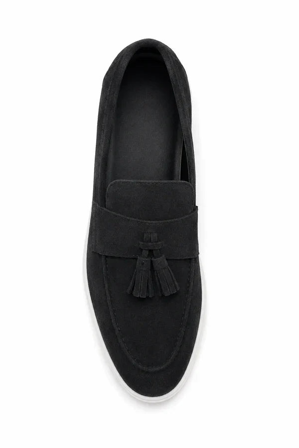 Lazare | Suede Tassel Loafers, Rubber Sole