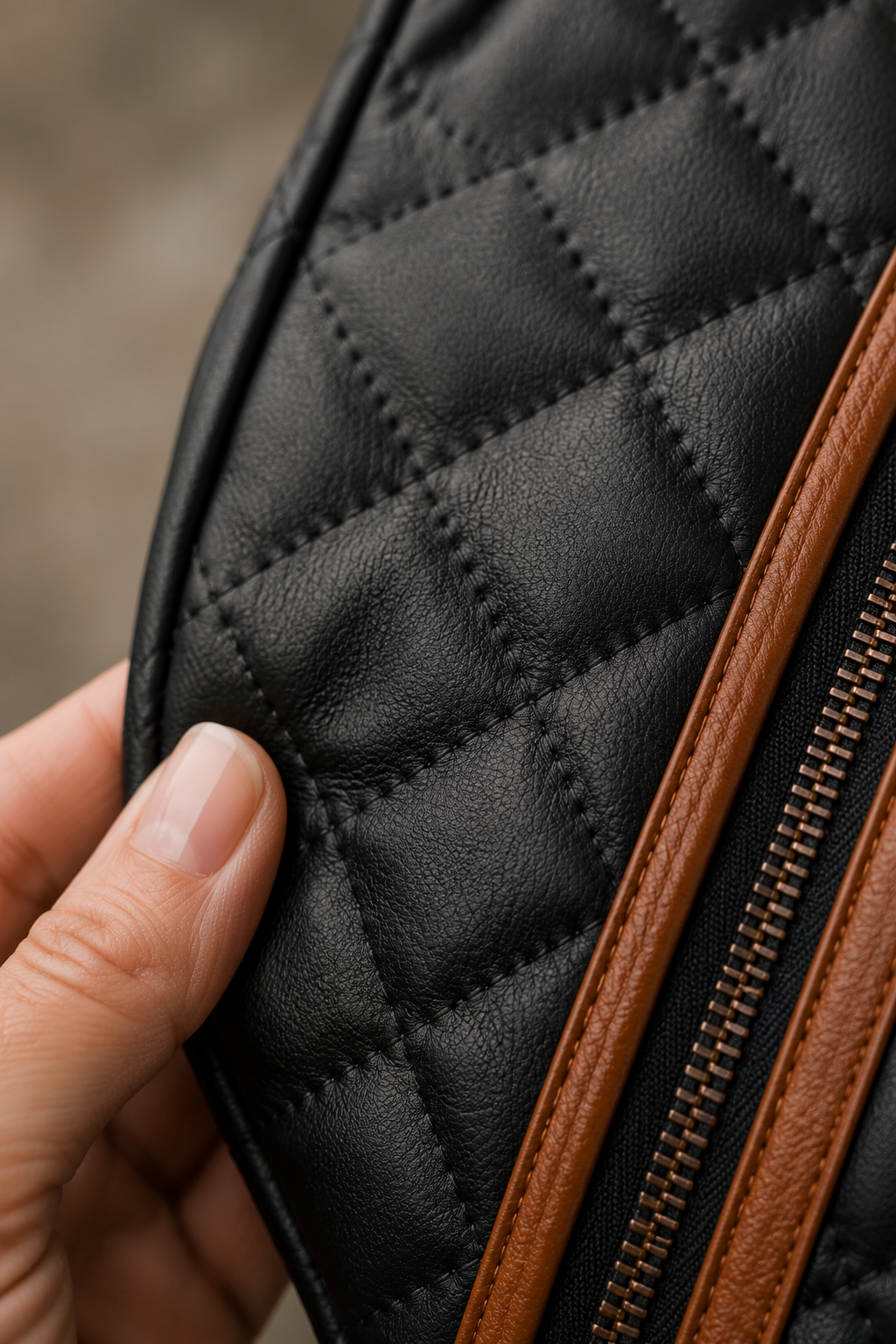 Modeste | Diamond Quilted Padded Jacket - fabric close-up
