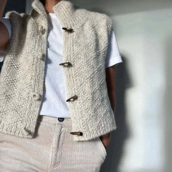 Levina | Knit Stand Collar Vest