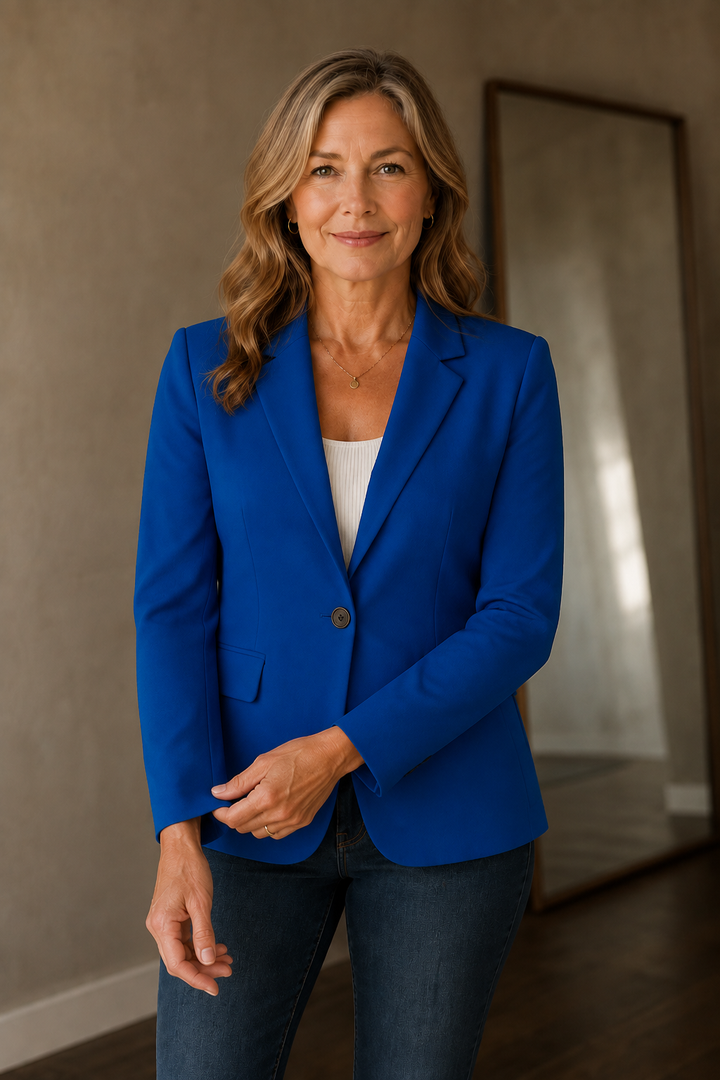 Nadine | Stretch Tailored Blazer - Blue