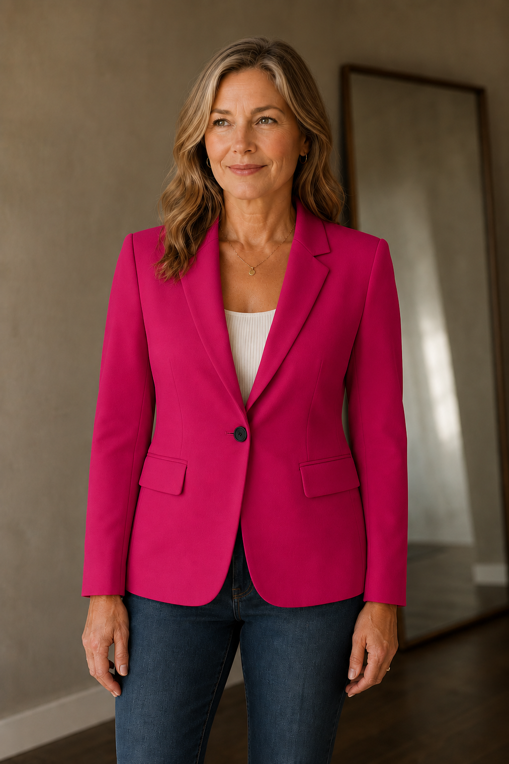 Nadine | Stretch Tailored Blazer - Pink