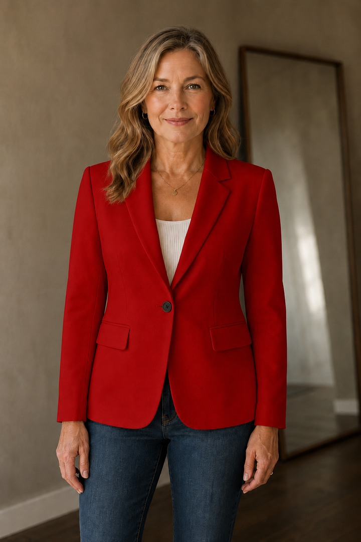 Nadine | Stretch Tailored Blazer - Red