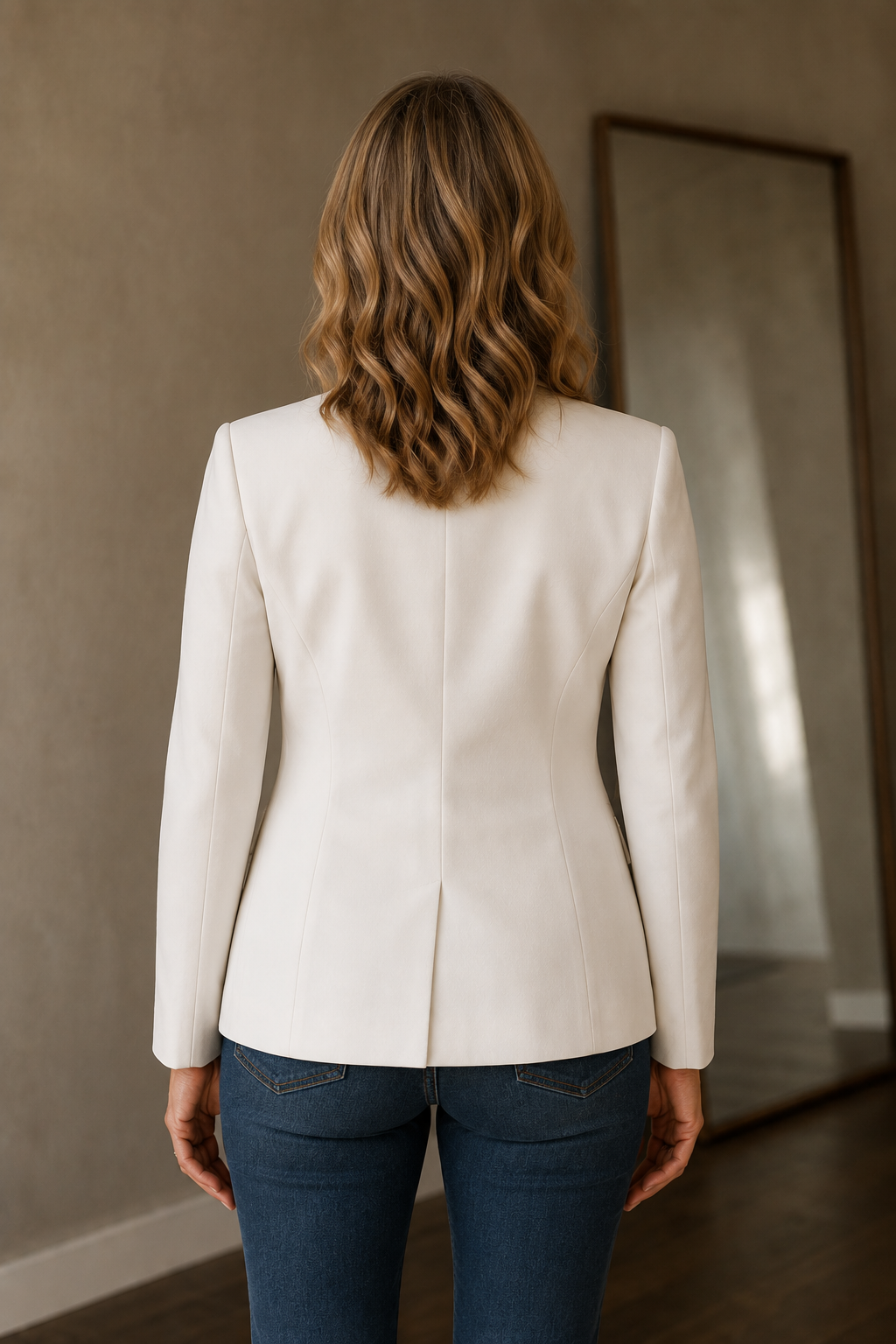 Nadine | Stretch Tailored Blazer - White