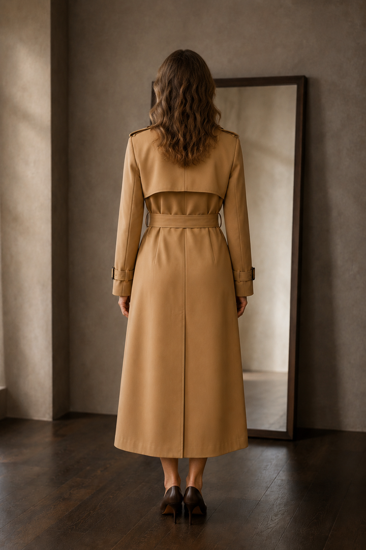 Noelle | Belted Tailored Trench Coat - Beige