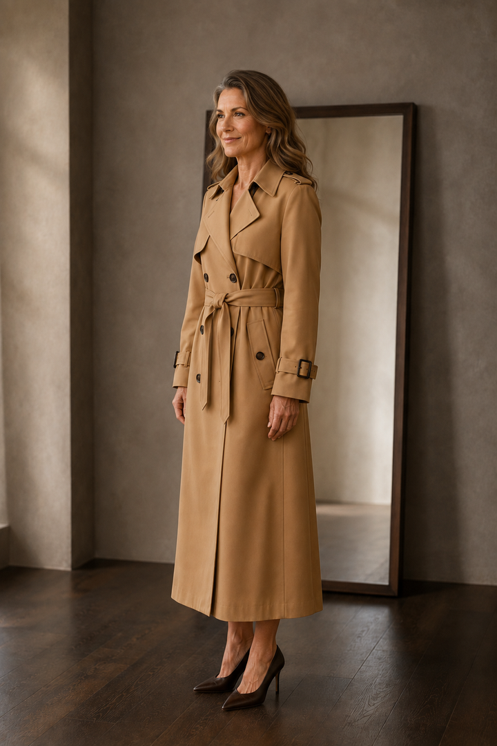 Noelle | Belted Tailored Trench Coat - Beige