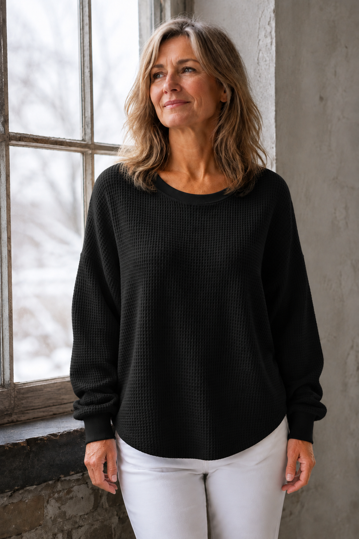 Nova | Classic Cotton Sweater for Everyday Comfort - Black