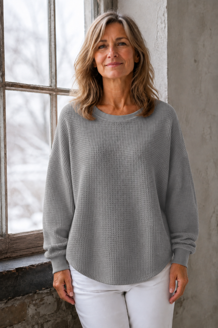 Nova | Classic Cotton Sweater for Everyday Comfort - Grey
