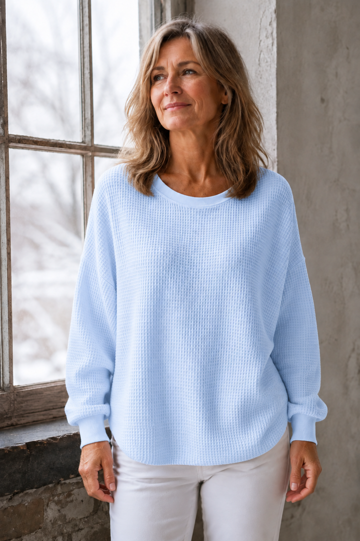 Nova | Classic Cotton Sweater for Everyday Comfort - Light Blue