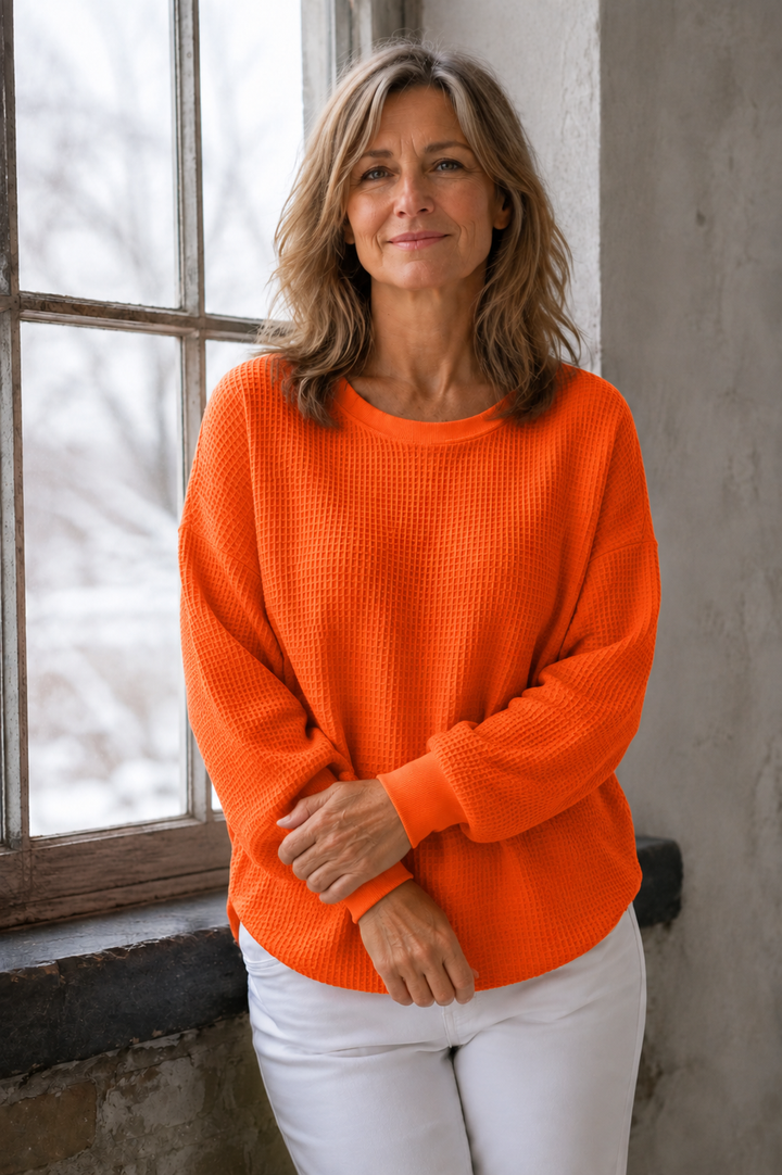 Nova | Classic Cotton Sweater for Everyday Comfort - Orange