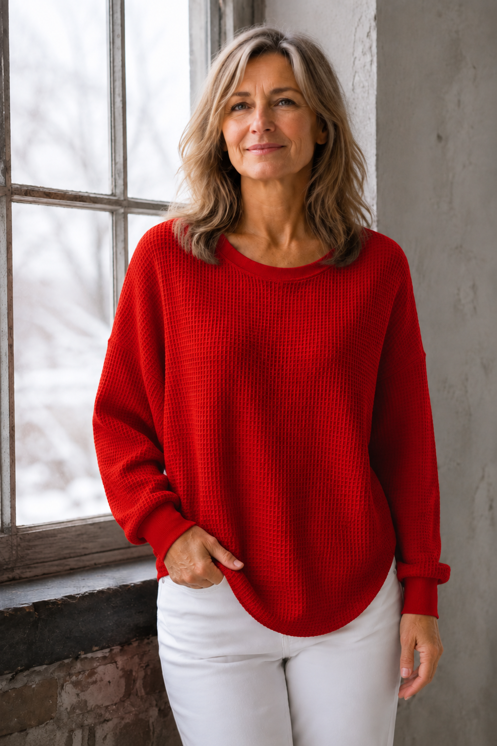 Nova | Classic Cotton Sweater for Everyday Comfort - Red