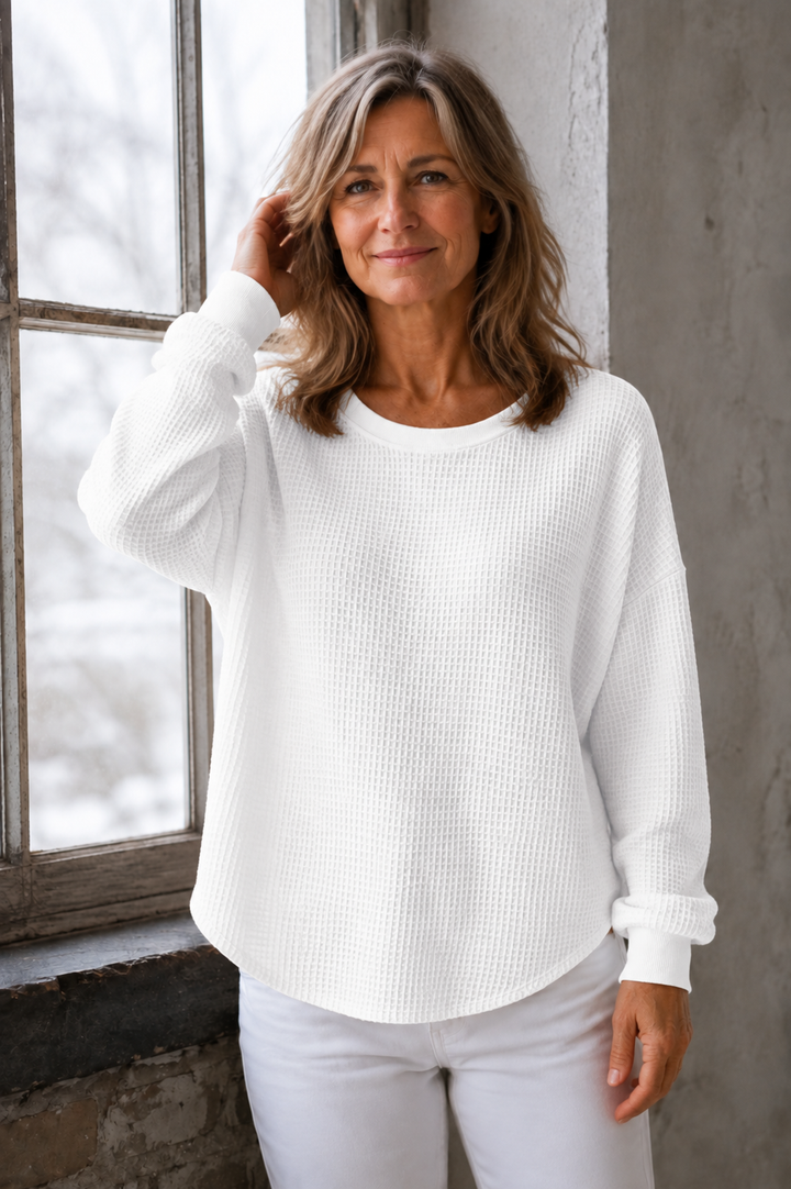 Nova | Classic Cotton Sweater for Everyday Comfort - White