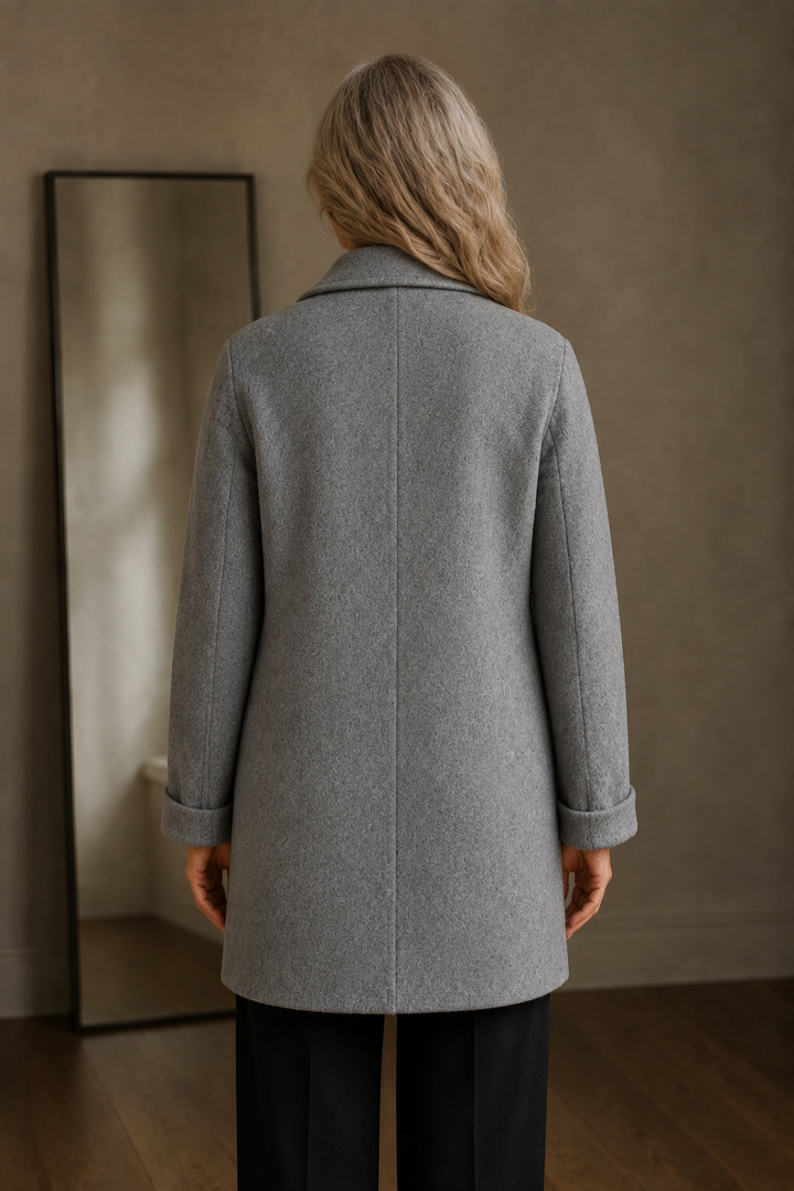 Odette | Double-Breasted Wool Overcoat - Grey