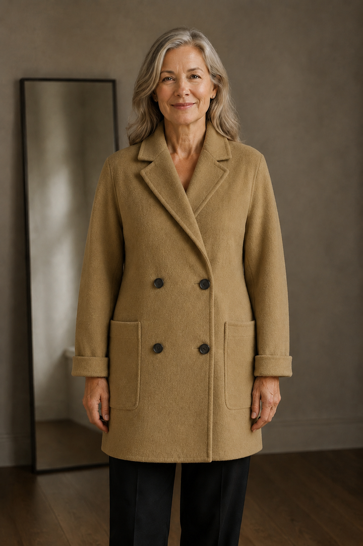 Odette | Double-Breasted Wool Overcoat - Camel