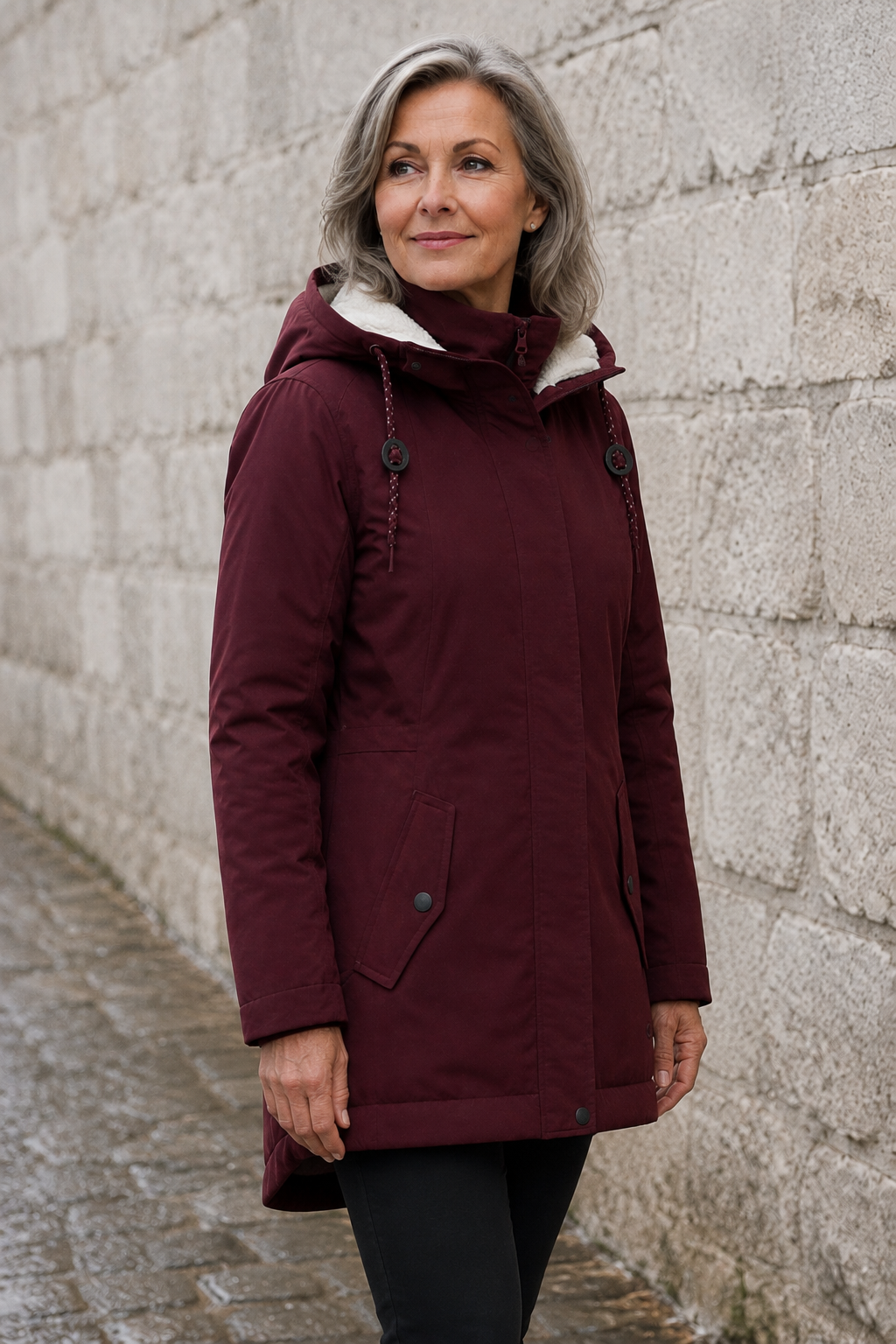Ondine | Sherpa Lined Hooded Parka - Black