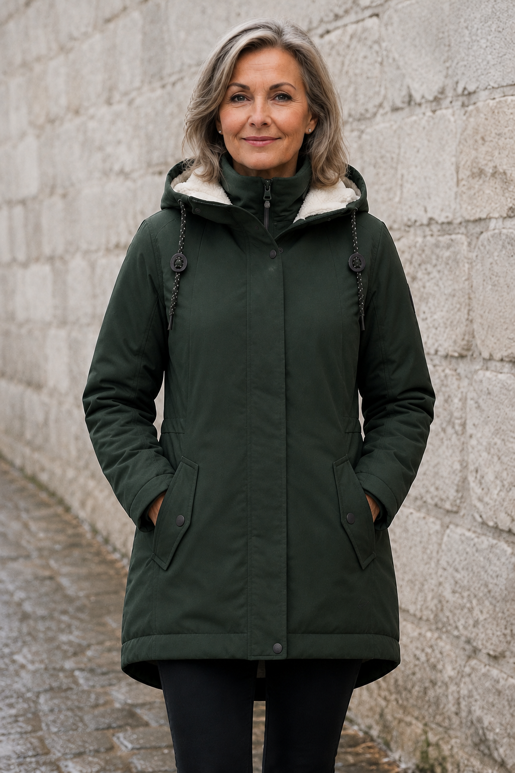 Ondine | Sherpa Lined Hooded Parka - Green