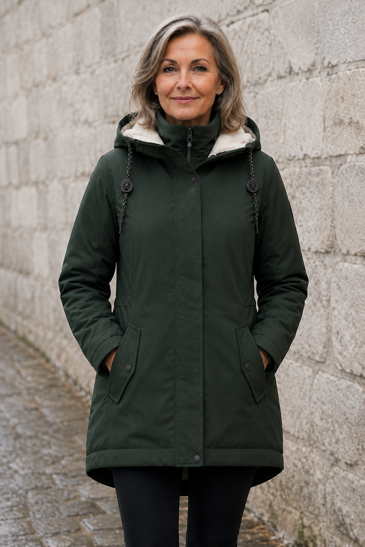 Ondine | Sherpa Lined Hooded Parka - Green