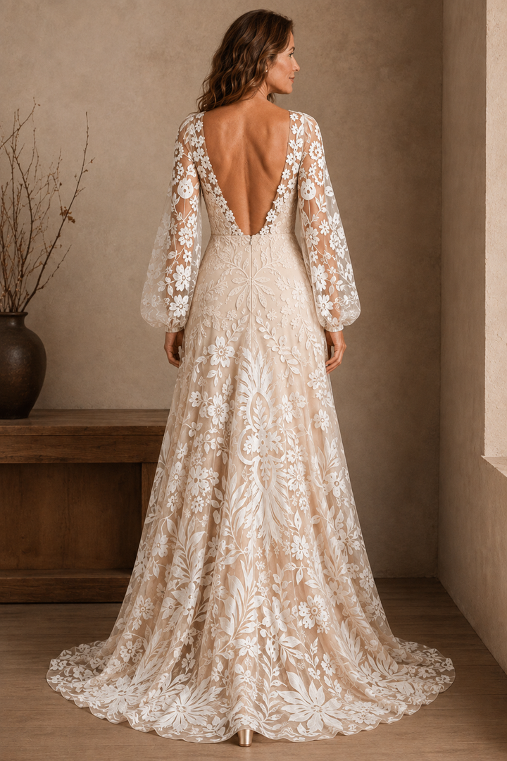 Open Back Floral Maxi Dress - back view