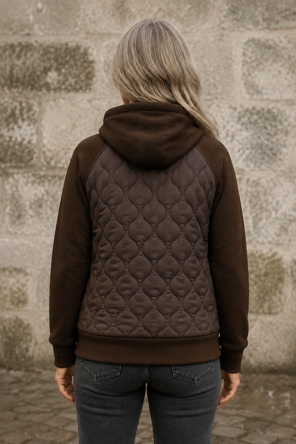 Ottilie | Diamond Quilted Hooded Jacket - Chestnut Brown