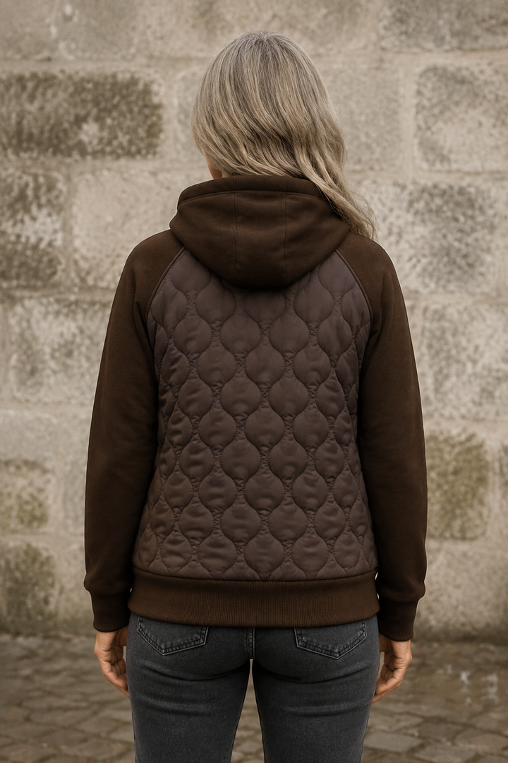 Ottilie | Diamond Quilted Hooded Jacket - Chestnut Brown