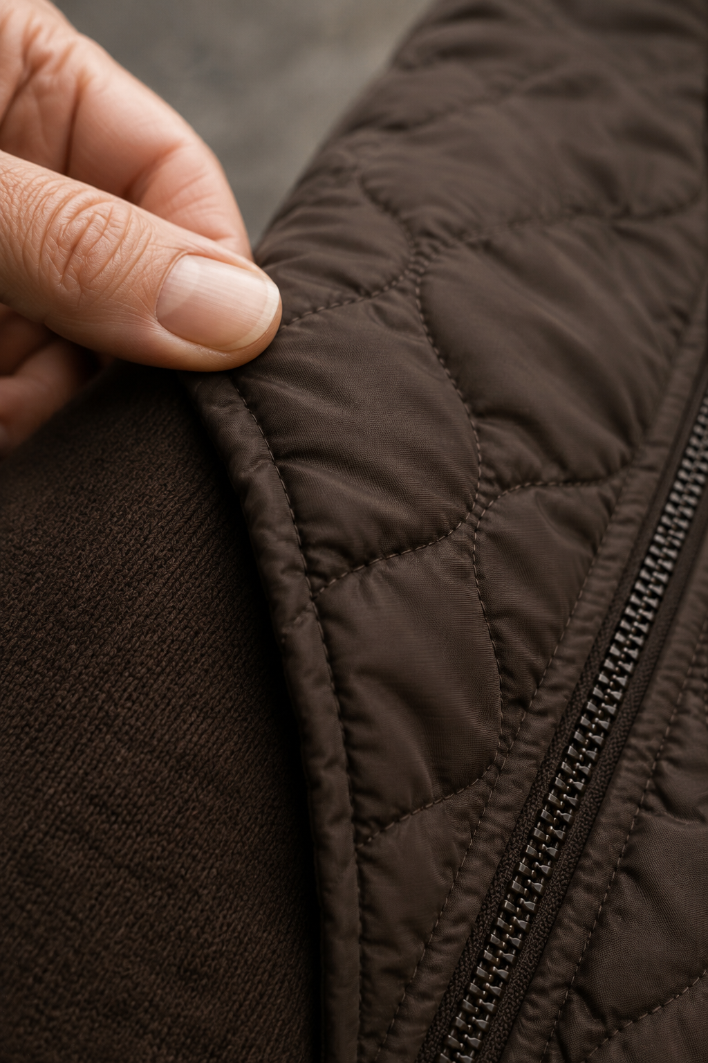 Ottilie | Diamond Quilted Hooded Jacket - fabric close-up