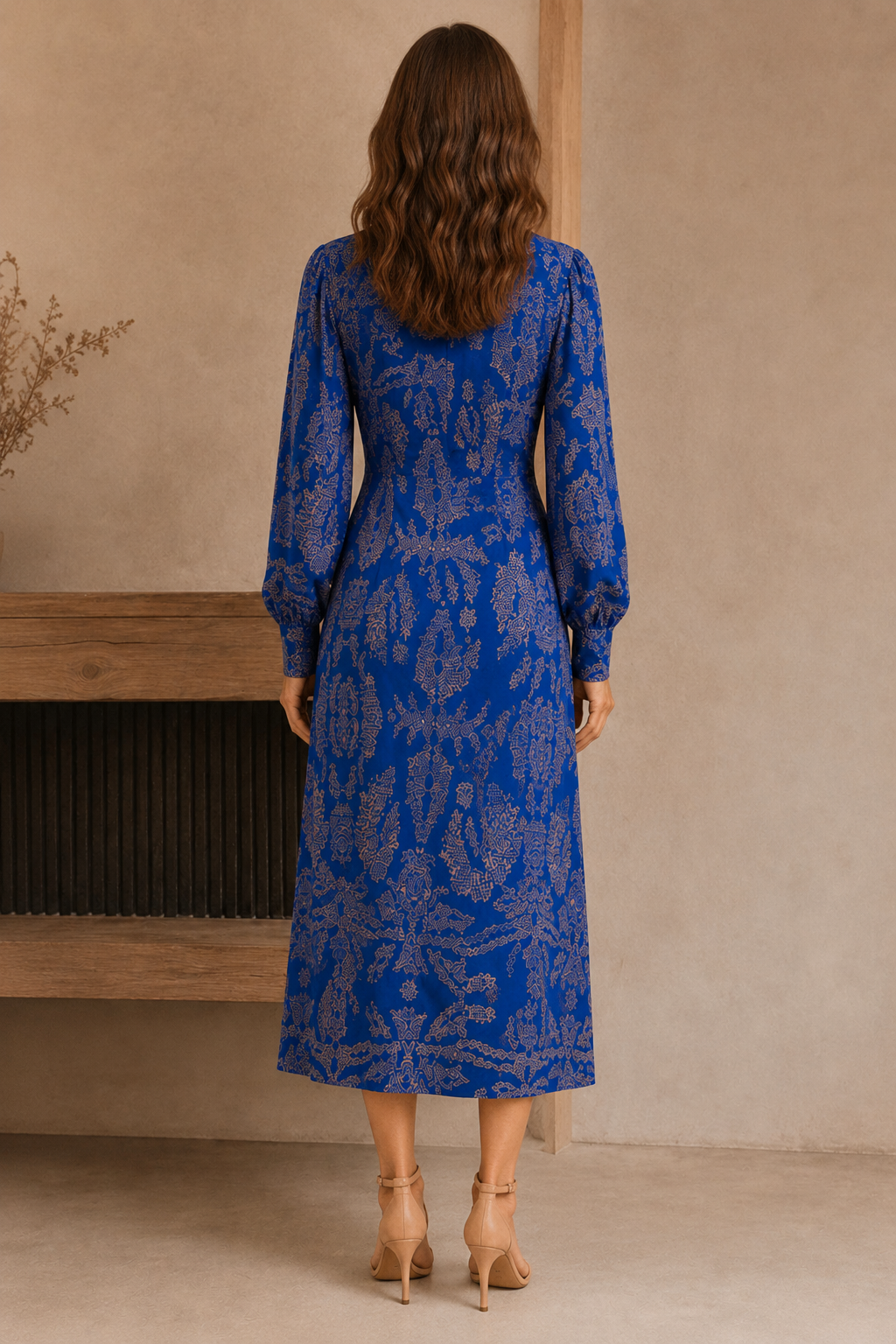 Paisley Print Wrap Maxi Dress back view
