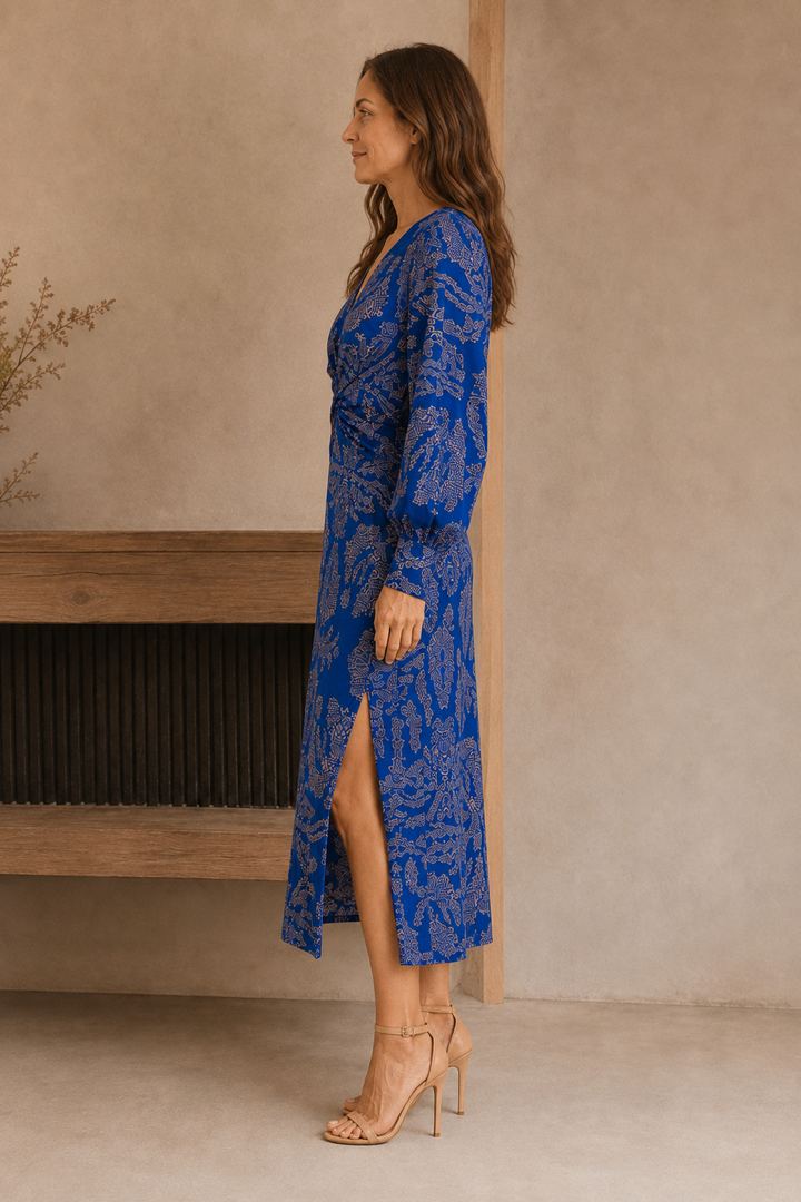 Paisley Print Wrap Maxi Dress side view