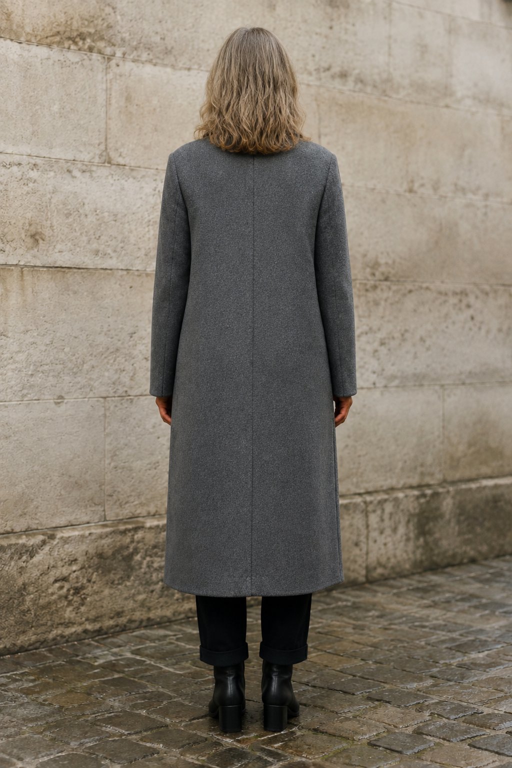 Perrine | Wool-Blend Longline Overcoat - Grey