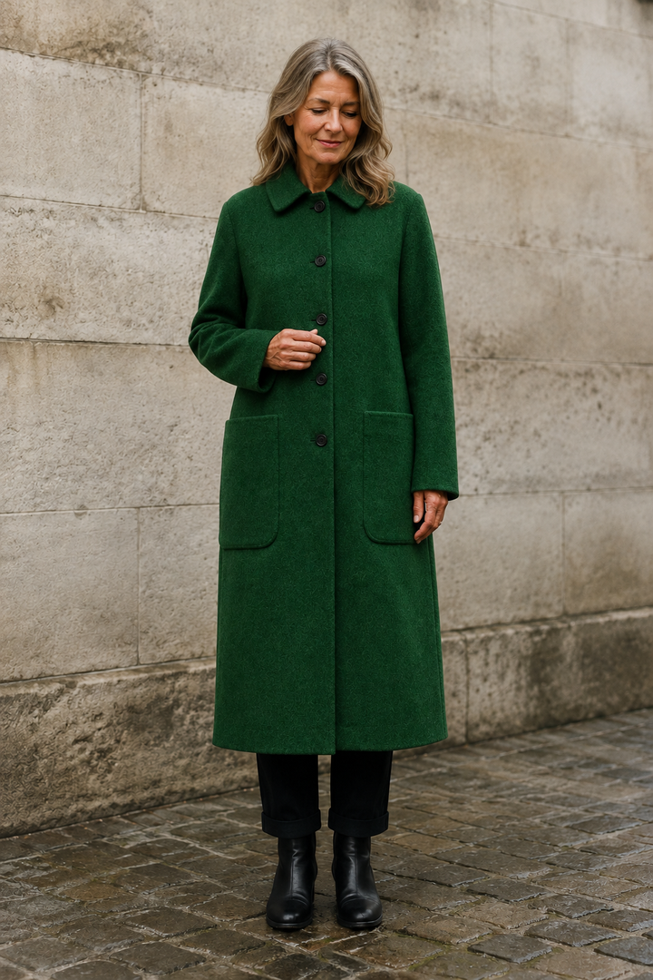 Perrine | Wool-Blend Longline Overcoat - Green