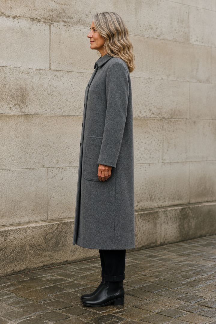 Perrine | Wool-Blend Longline Overcoat - Grey