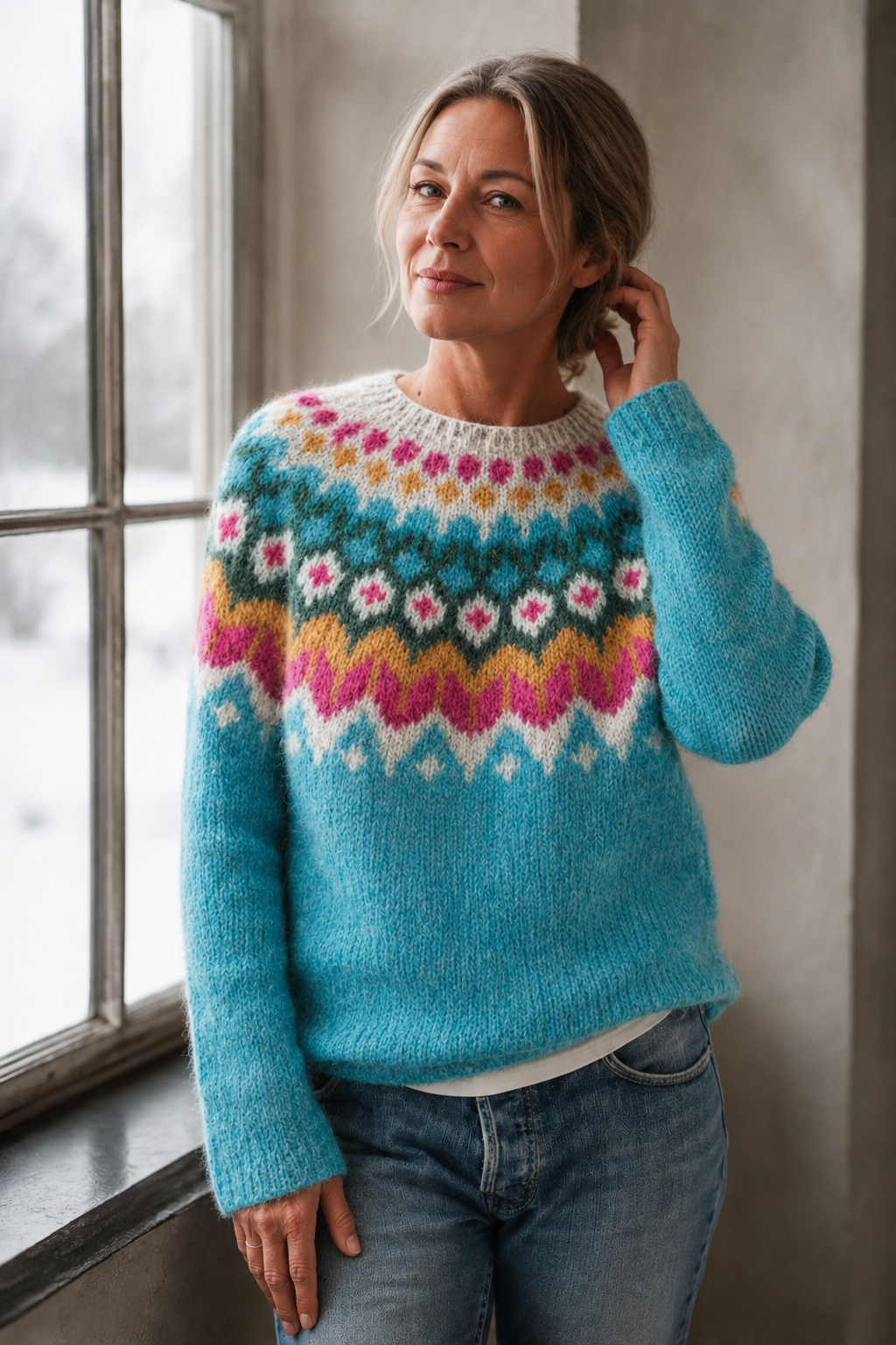 Petra | LUXURIOUS AND SOFT CASHMERE PULLOVER - Cyan