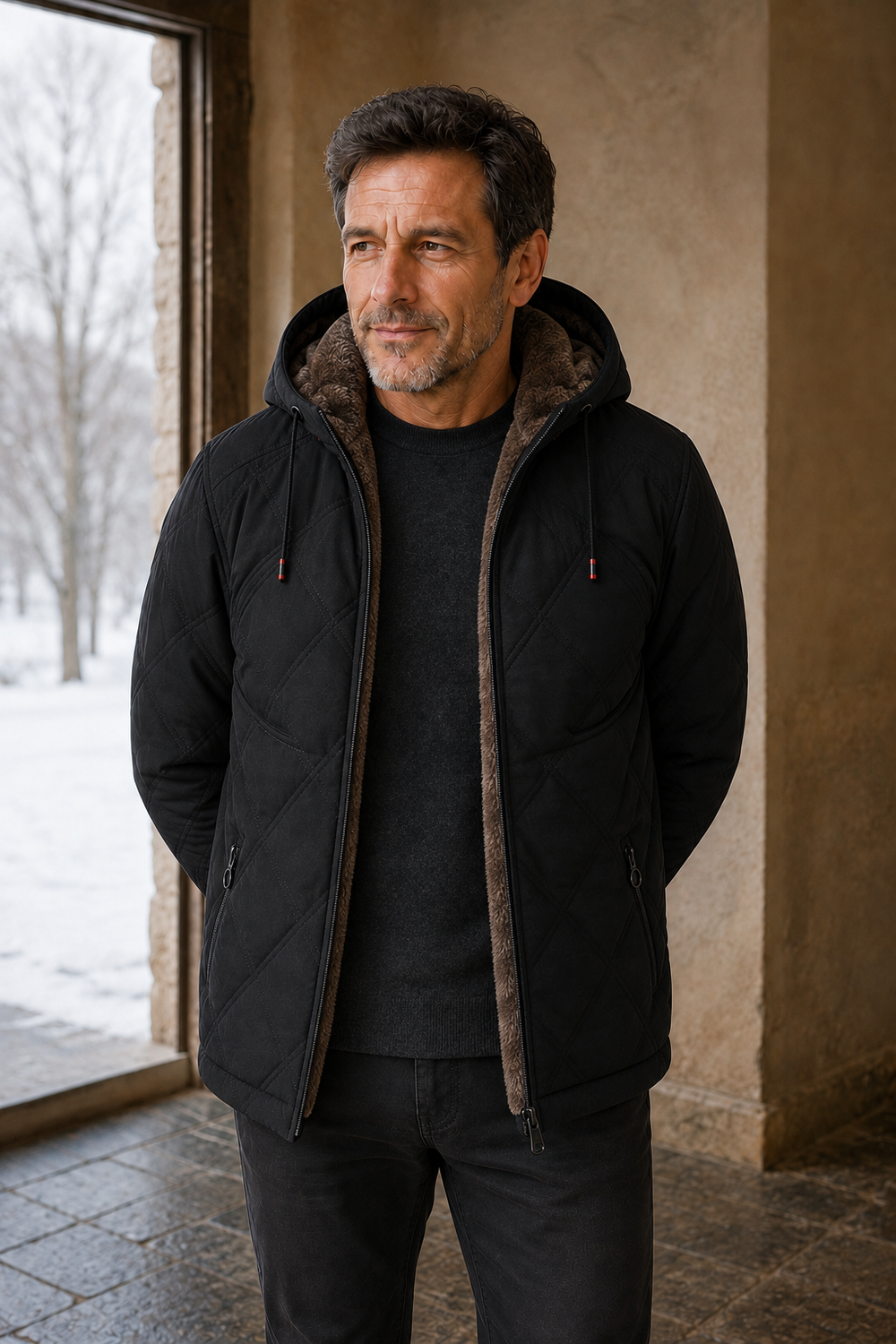 Quilted Hooded Puffer Jacket - hero open