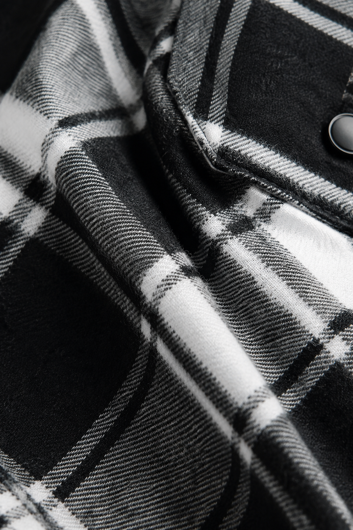 Quilted Lined Flannel Check Jacket cloth close-up