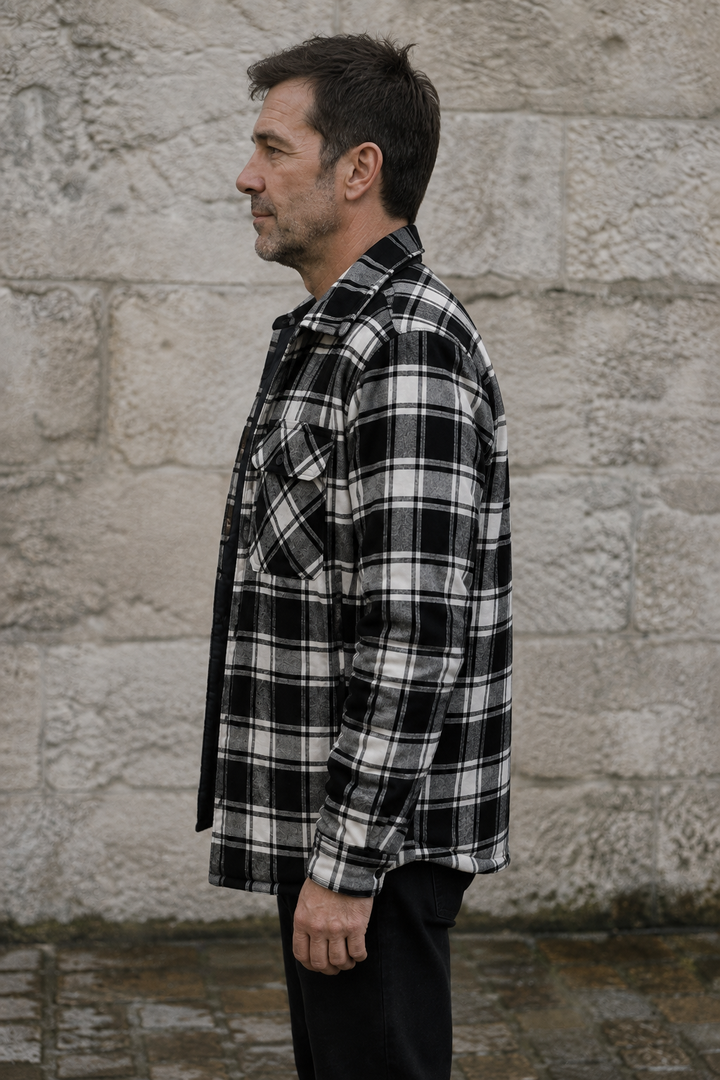 Quilted Lined Flannel Check Jacket side
