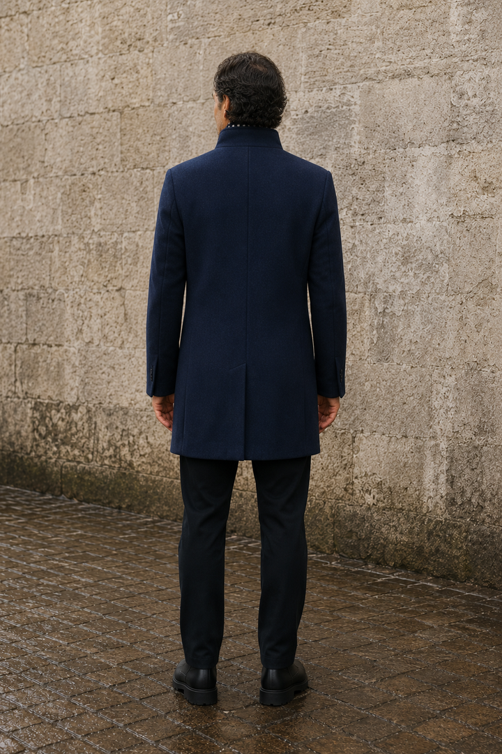 Quilted Lined Wool Blend Coat - achterkant
