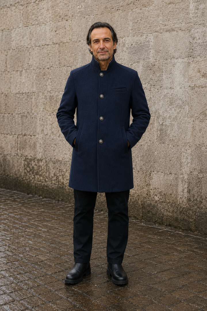 Quilted Lined Wool Blend Coat - voorkant gesloten