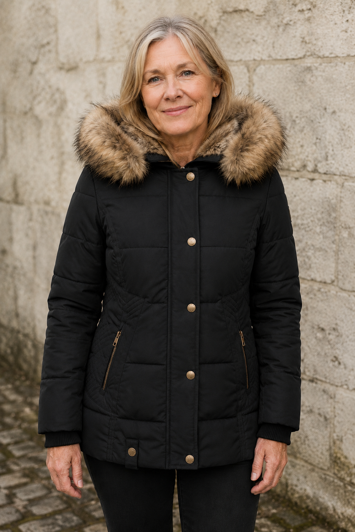 Raymonde | Faux Fur Lined Hooded Jacket - Black