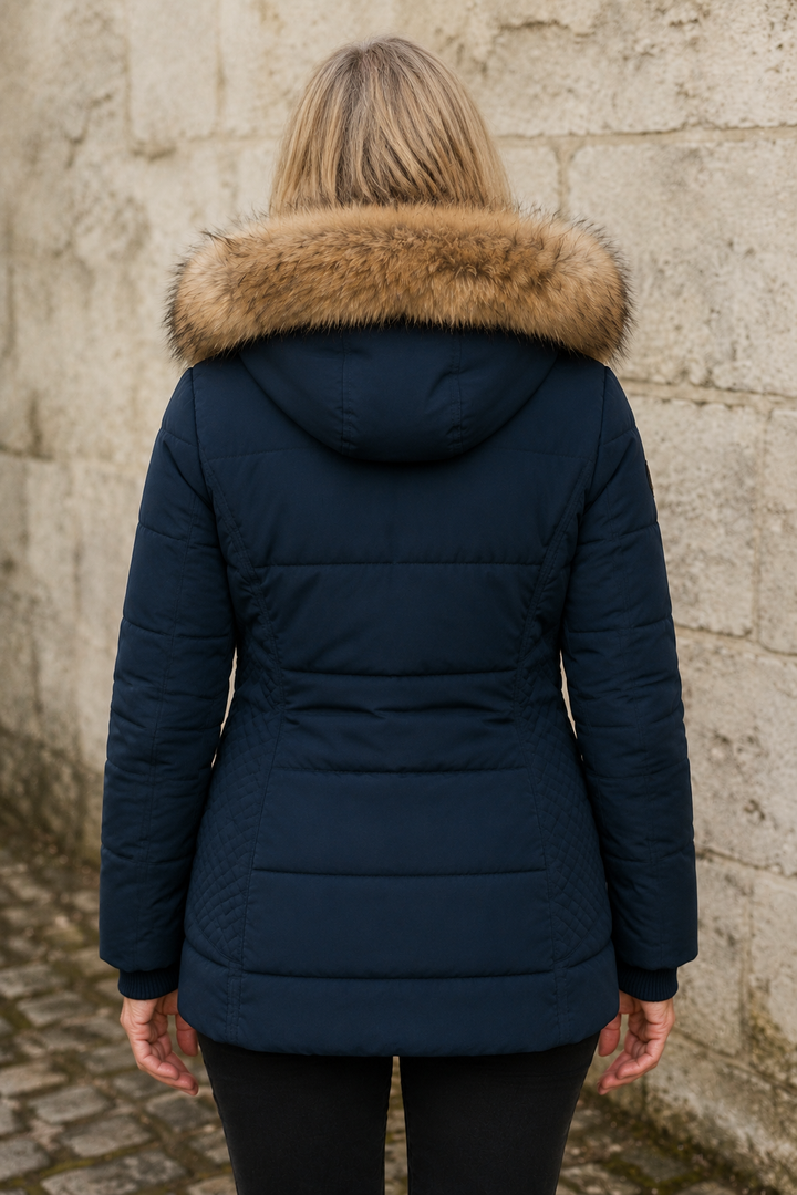 Raymonde | Faux Fur Lined Hooded Jacket - Blue