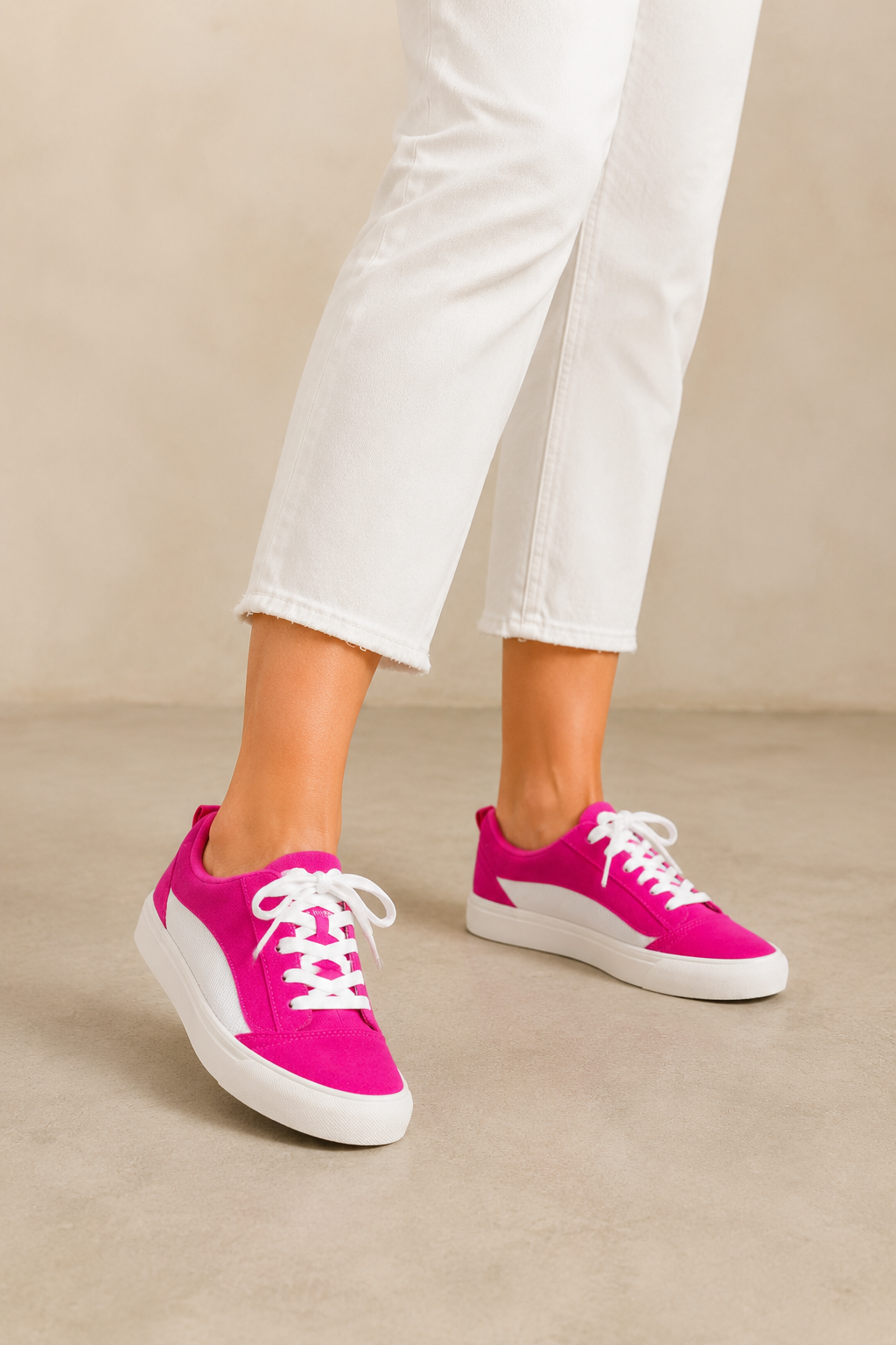 Reagan classic canvas sneakers - low-angle wear view