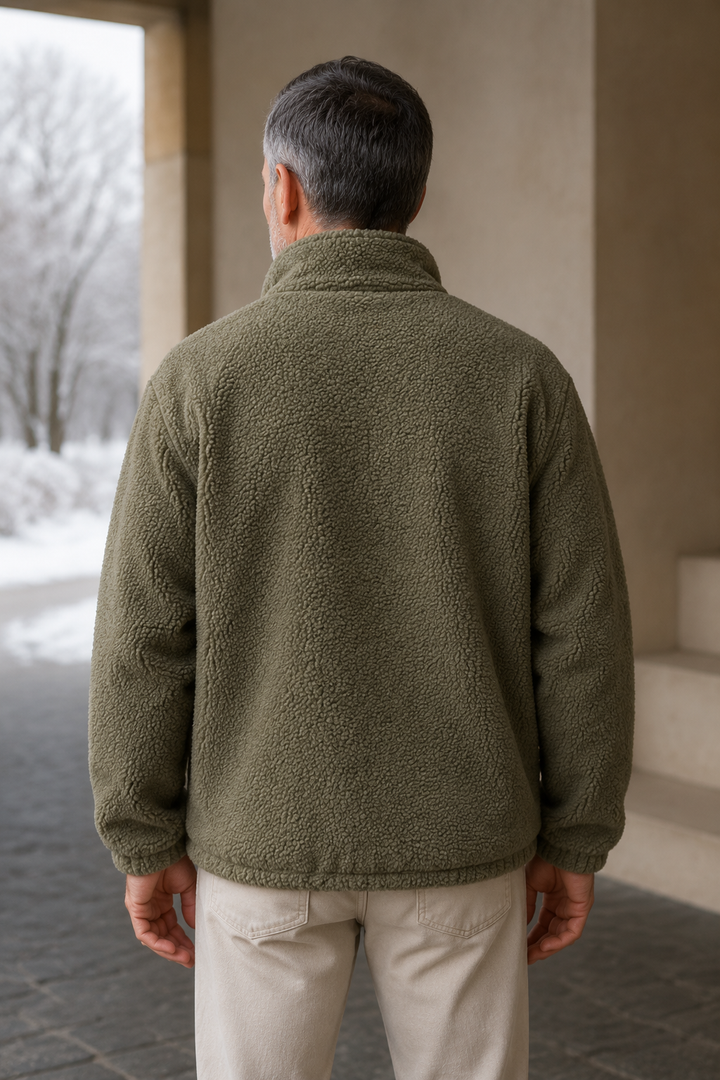 Relaxed Fit Full Zip Fleece Jacket - back