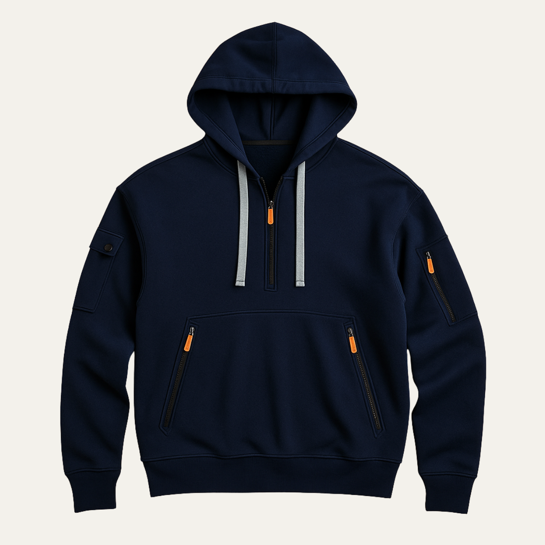 Firmin | Cotton Blend Half Zip Hoodie