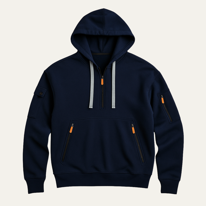Firmin | Cotton Blend Half Zip Hoodie