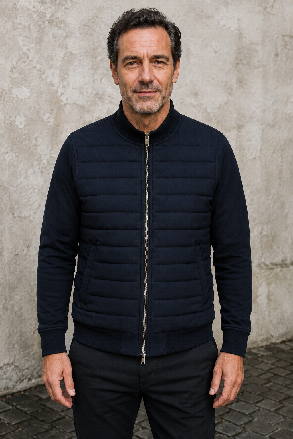 Ribbed Cuff Bomber Jacket - hero closed