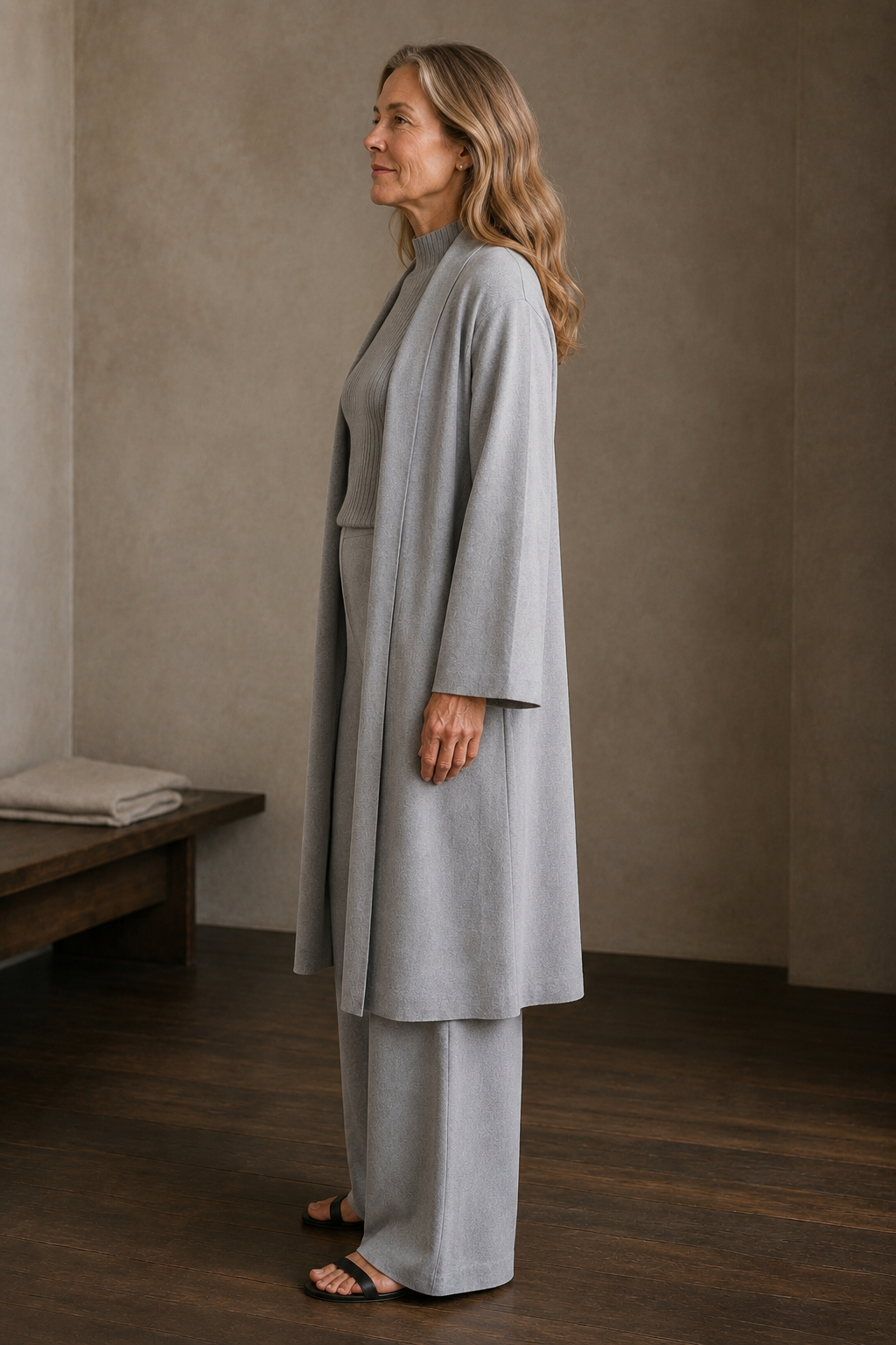 Ribbed Knit Three Piece Lounge Set side view