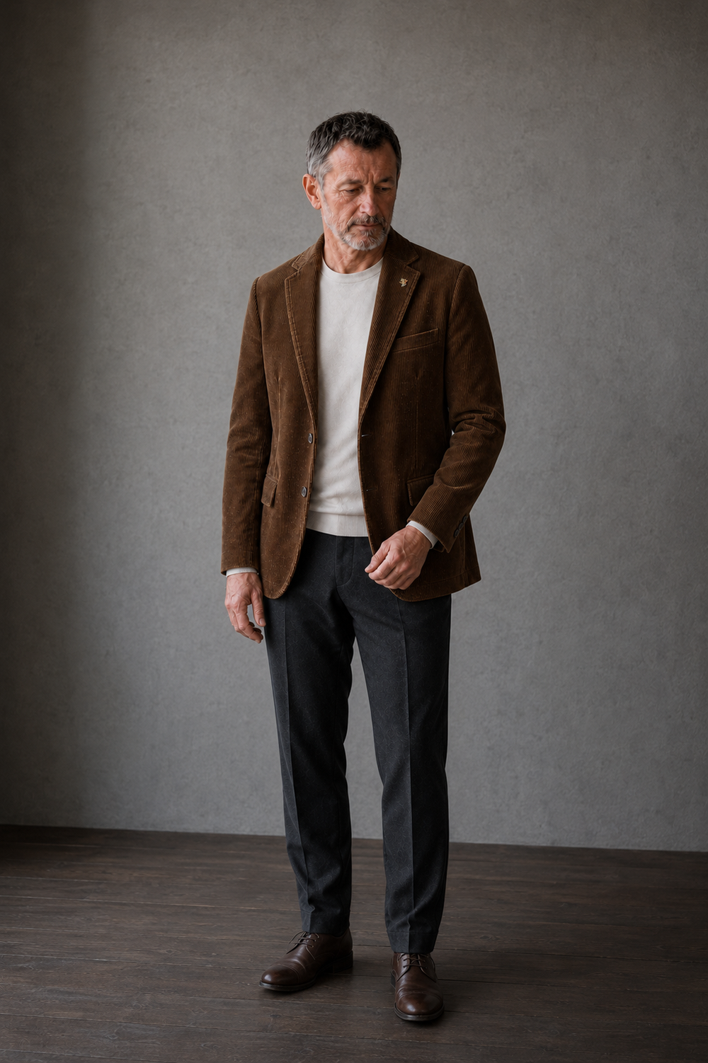 Ridgewell brown corduroy blazer full front