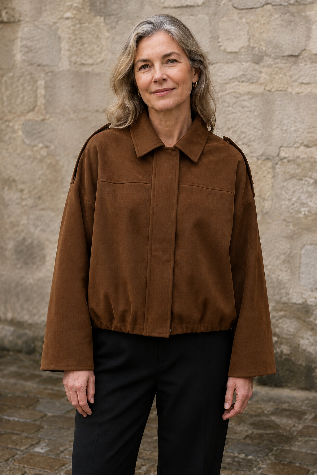Roseanne | Oversized Suede Bomber - Brown
