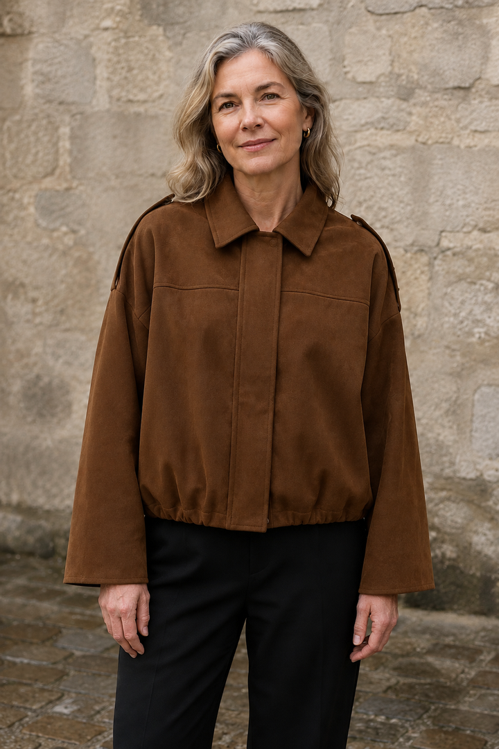 Roseanne | Oversized Suede Bomber - Brown